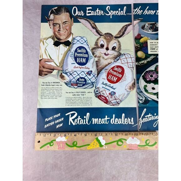 Vintage 1951 Swifts Premium Easter Ham Vintage Ad Magazine Print Foods Meats - Picture 10 of 10